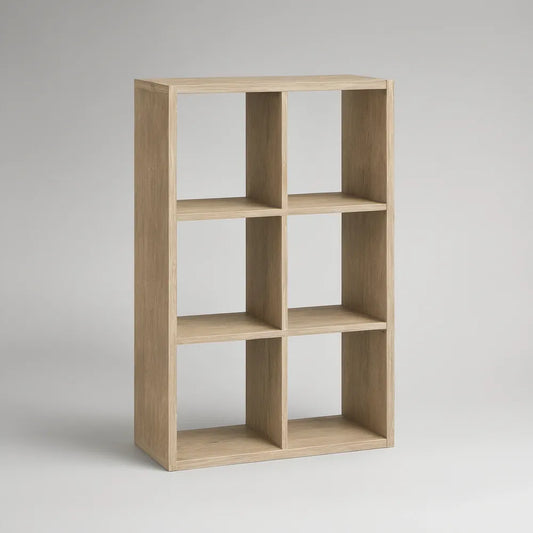 Estante Vertical com 6 Compartimentos em MDF Laminado Carvalho Claro, 60 x 30 x 90 cm